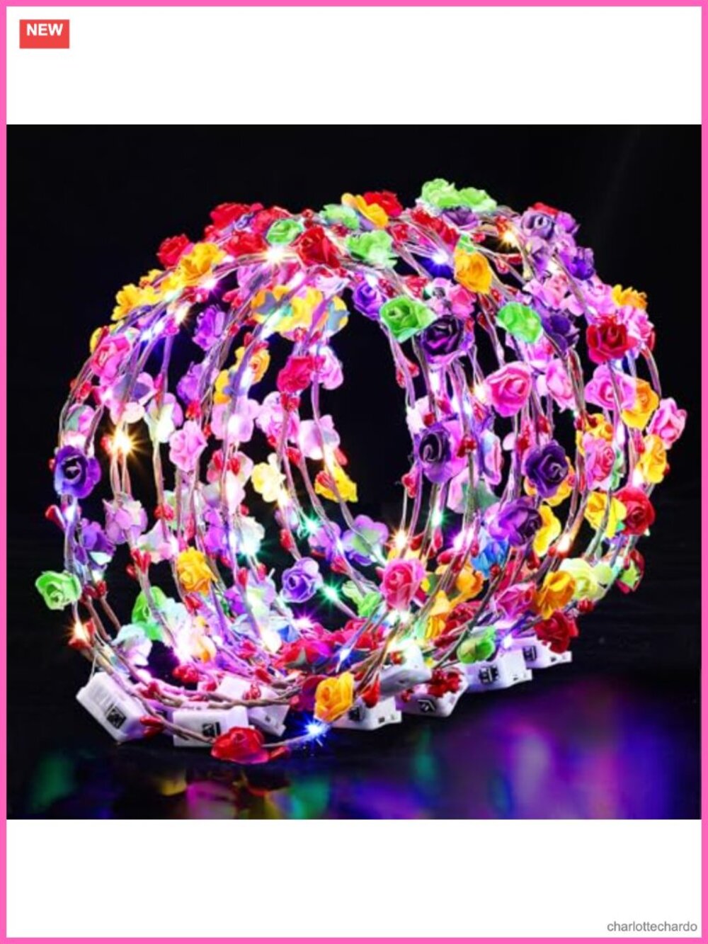 20 Pcs LED Light Up Flower Crown Headbands for Women